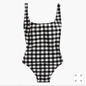 J. Crew one piece gingham checker pattern swimsuit